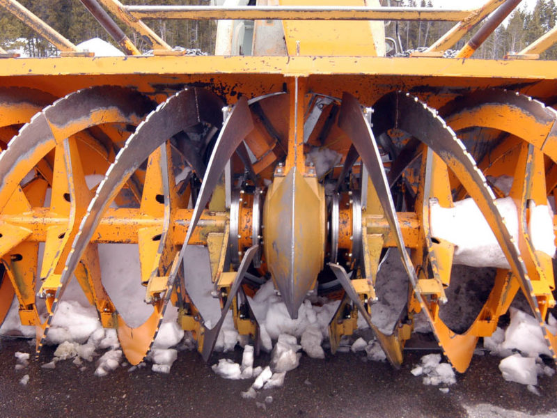 National Park Service road crews use rotary plows to clear heavy snows at the end of the winter season in Yellowstone and Grand Teton national parks. (Ruffin Prevost/Yellowstone Gate - click to enlarge)