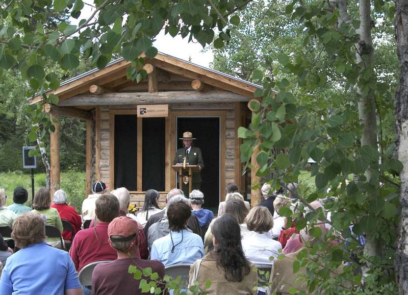 Visitors gather in June 2006 for the dedication of the Murie Ranch as a National Historic Landmark. (Charlie Craighead photo - click to enlarge)