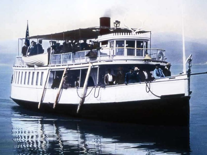 The ZIllah was a boat used by the Wylie tour company to take early Yellowstone Park visitors on scenic cruises on Yellowstone Lake. (NPS photo - click to enlarge)