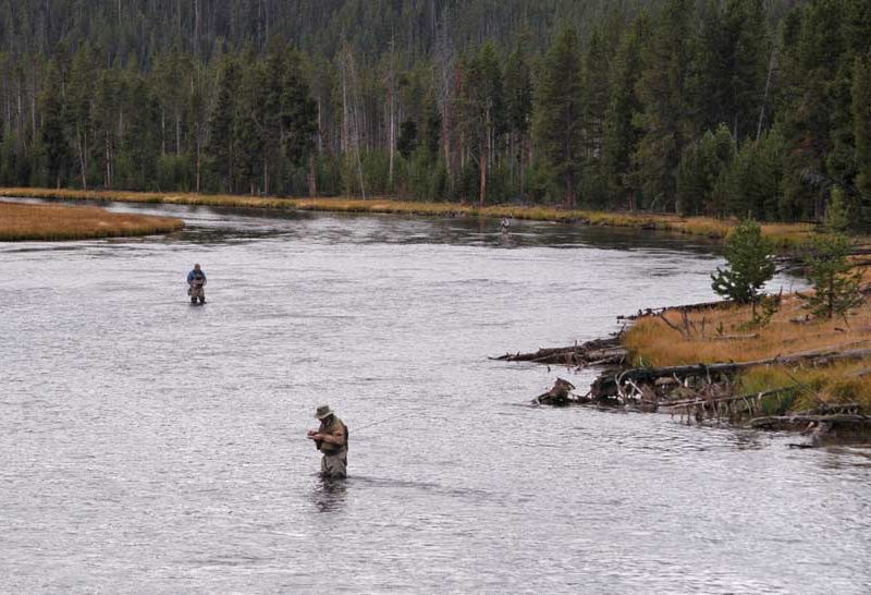 Dry, hot weather has prompted Yellowstone Park officials to close some rivers to fishing.(Yellowstone Gate/Ruffin Prevost - click to enlarge)