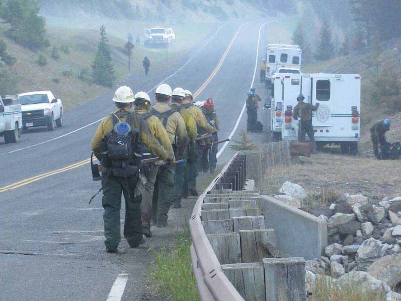 Fire crews continue to monitor and work to contain the Index Fire, northeast of Yellowstone National Park. (InciWeb photo - click to enlarge)