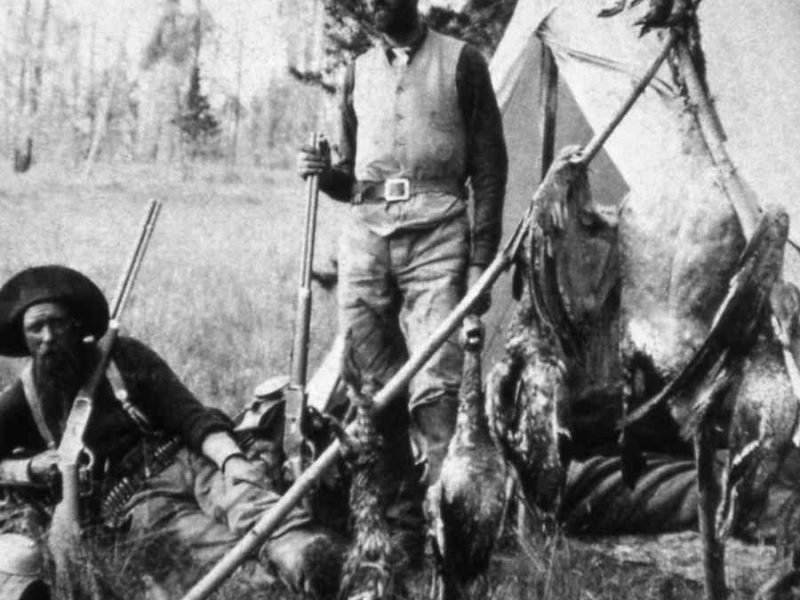 Hunters were among the early visitors to the area that is now Yellowstone National Park. (Yellowstone Park Digital Slide File)