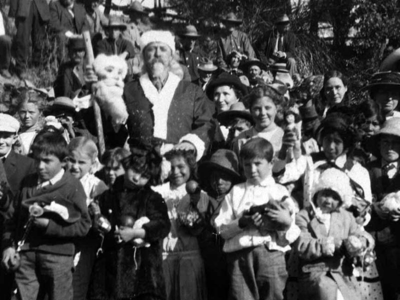 Buffalo Bill Cody never celebrated Savage Christmas in Yellowstone. But he did dress as Santa Claus while visiting a group of kids in Arizona during Christmas of 1910. (Buffalo Bill Historical Center - click to enlarge)