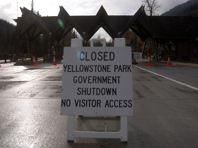 The 16-day shutdown of Yellowstone and Grand Teton national parks in October cost an estimated $21.1 million in lost total visitor and recreation spending to the parks and surrounding communities. (Ruffin Prevost/Yellowstone Gate)